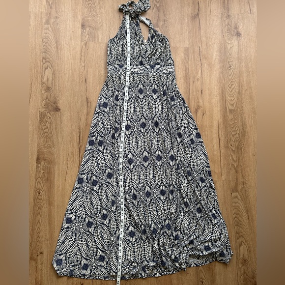 LASCANA Navy Sand Printed Halter Maxi Dress NWT Small Boho Beach Resort Viscose - Picture 10 of 10
